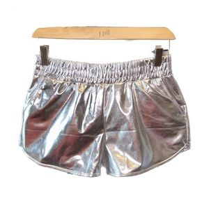 Metallic Silver Shorts